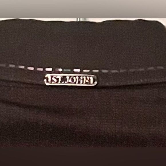 St. John Sport Jacket Black Denim by Marie Gray with Sequins Cotton Blend - Picture 3 of 6